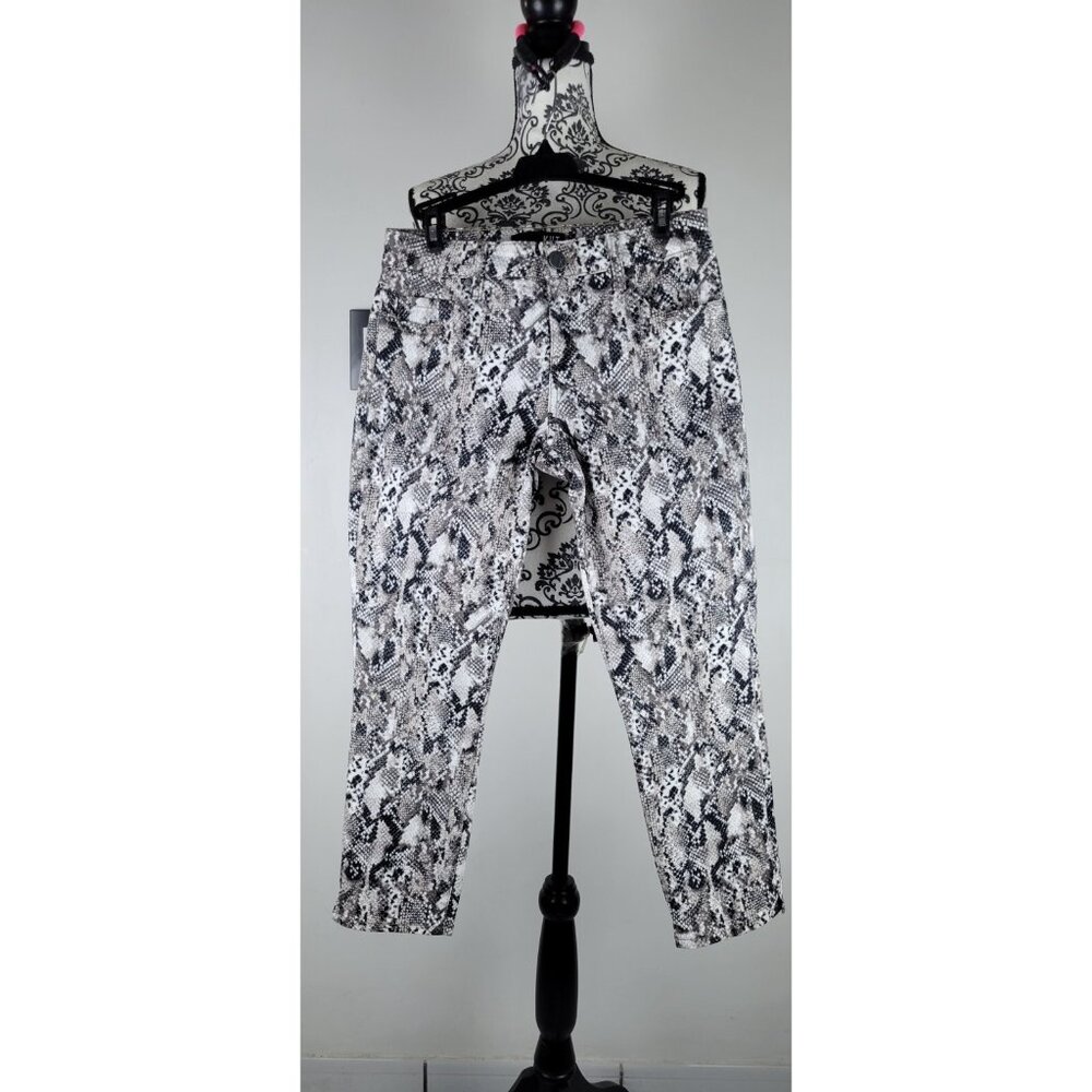 Kut From The Kloth Donna Ankle Skinny Raw Hem Animal Print Jeans Size 2 Cropped